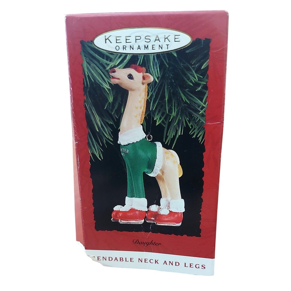 Vintage 1993 Hallmark Keepsake Ornament Daughter Giraffe Ice Skater QX587-2